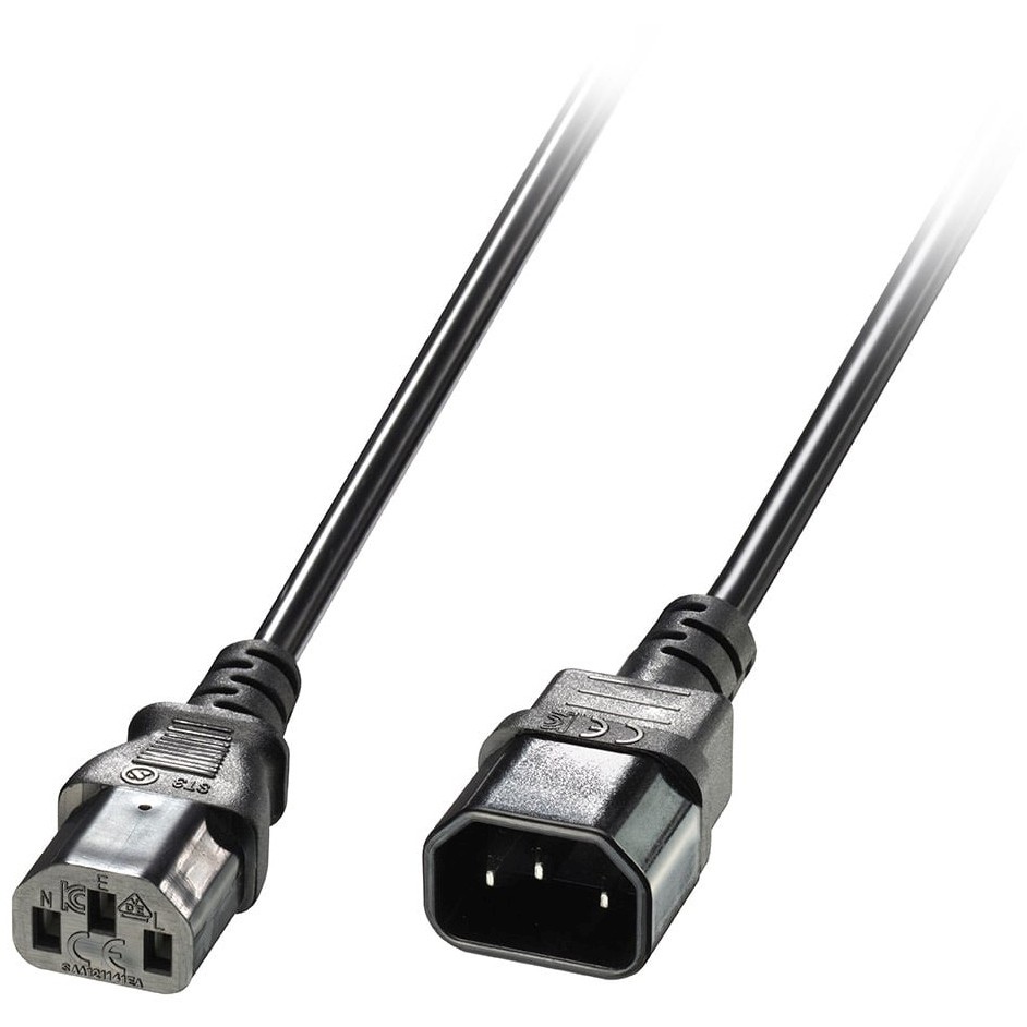 Lindy IEC Extension Cable C14 Male to C13 Female