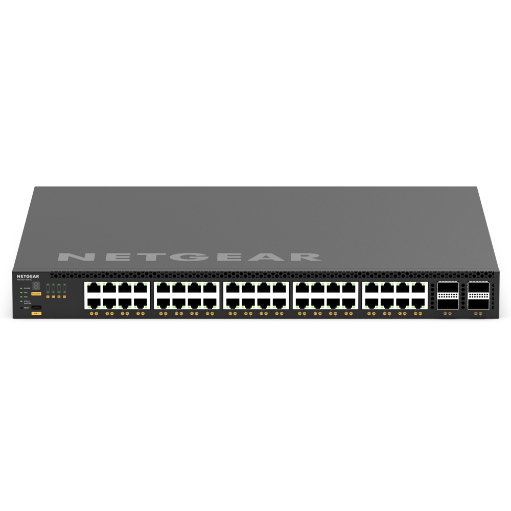Netgear M4350-40X4C 40x10G/Multi-Gig PoE++ (196W base, up to 1,676W) and 4xQSFP28 100G Managed Switch